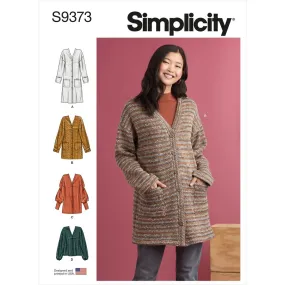 Simplicity Sewing Pattern S9373 Misses' Knit Cardigans