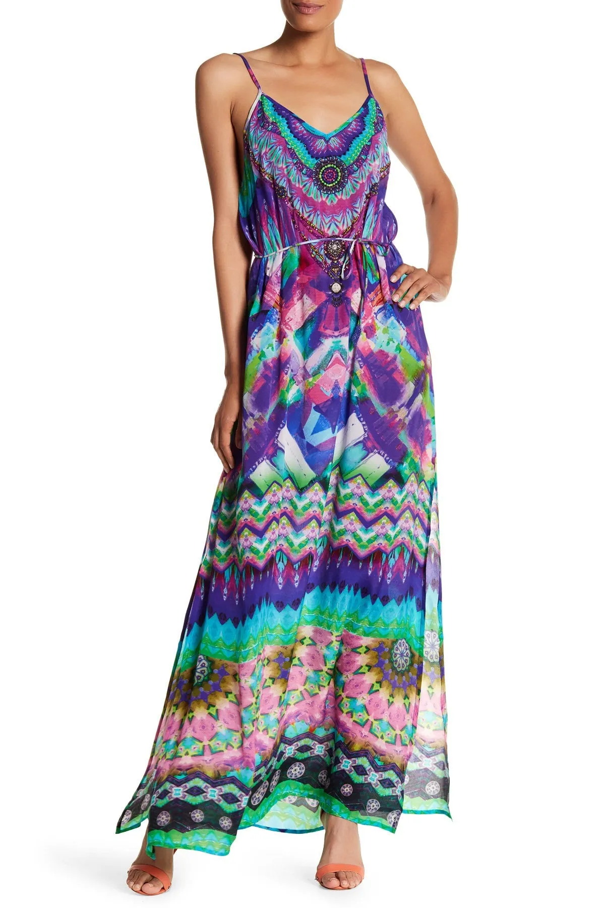 Spaghetti Strap Flowy Maxi Dress