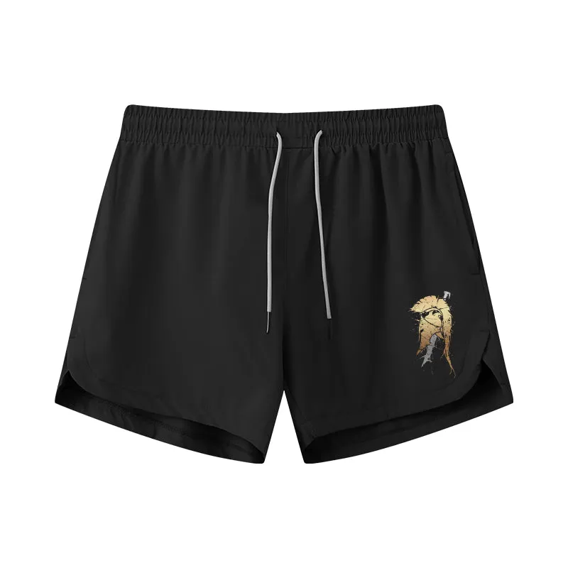 Spartan Helmet Sword Graphic Shorts