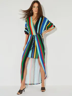 Striped Kimono Maxi Dress - NY&C Style System