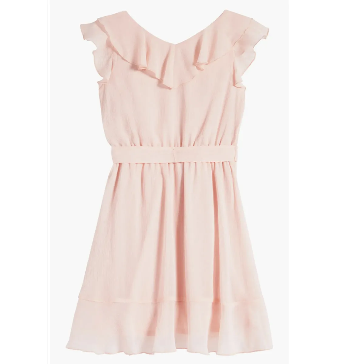 Tween Ruffle Chiffon Faux Wrap Party Dress