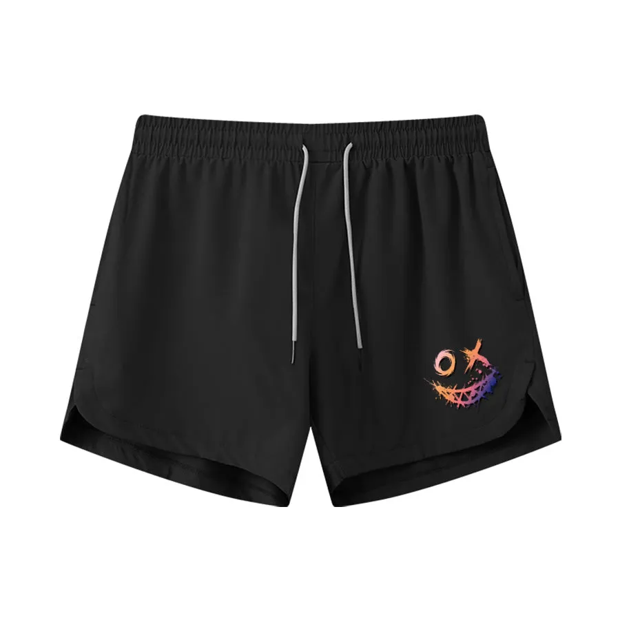 Vibrant Smiley Graphic Shorts