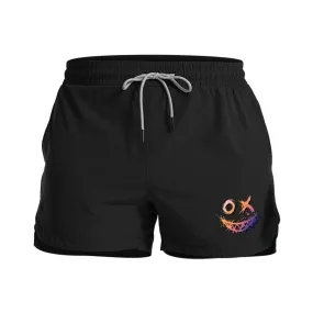 Vibrant Smiley Graphic Shorts