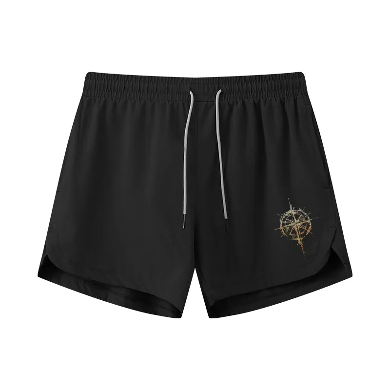 Vintage Compass Graphic Shorts