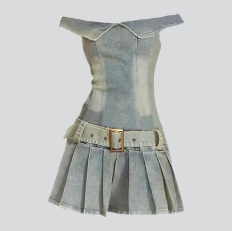 Women's strapless  denim dress